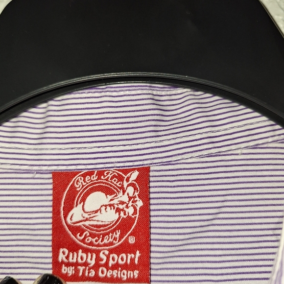 Vintage Red Hat Society By Tia Designs Ruby Elite Long Sleeve Shirt Sz XL - Picture 8 of 10